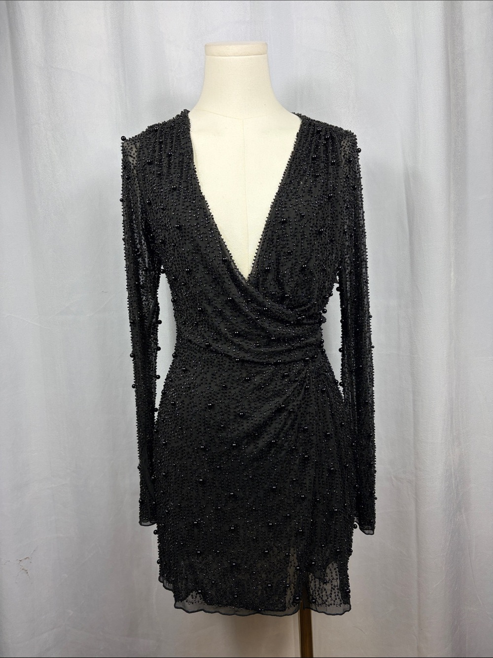 Oh Polly Black Beaded Dress
